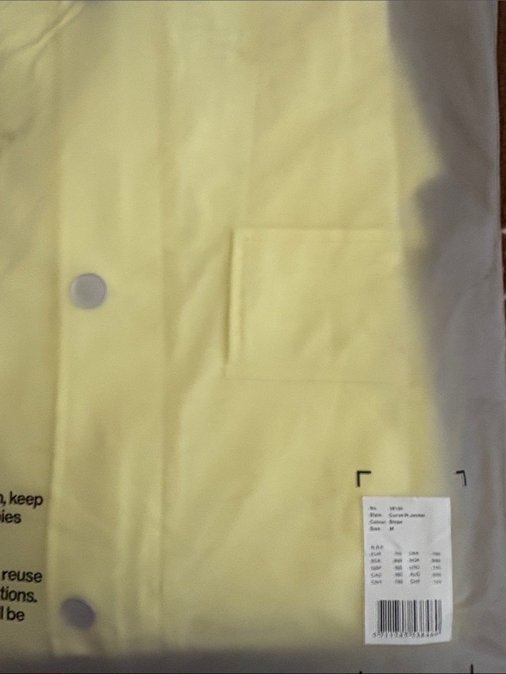 Rains Curve W Jacket in Straw Size: Medium NWT - Picture 10 of 10